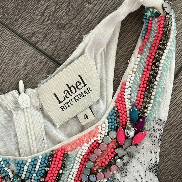 Label Ritu Kumar Floral Print midi Dress Size 4 - Picture 7 of 8